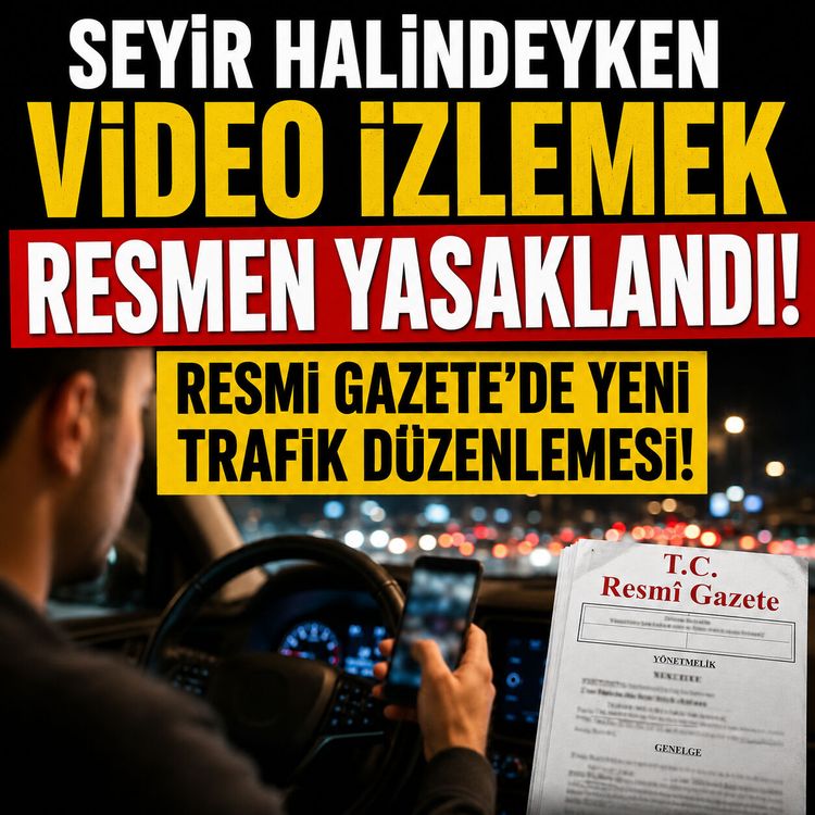 Resmi Gazete'de yayımlandı: Sürücülere video izleme yasağı!
