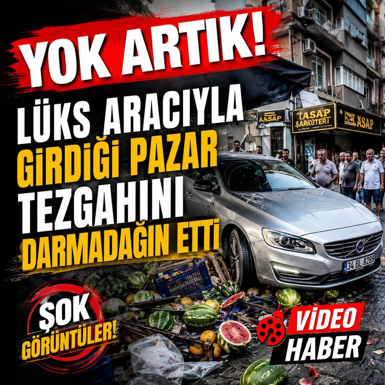 Yok artık! Aydın'da lüks aracıyla pazar tezgahına daldı