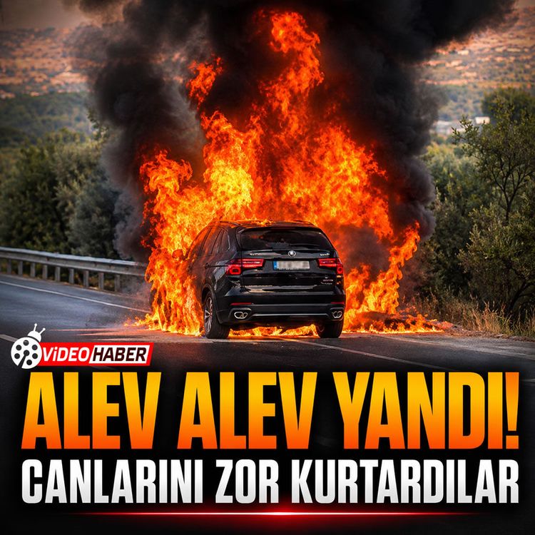 Alev topuna dönen otomobil demir yığınına döndü!
