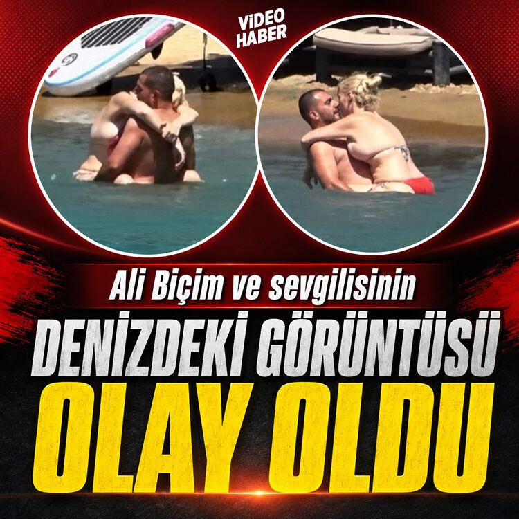 Ali Biçim ve sevgilisi Şazer Altındoğan'dan denizde olay görüntüler
