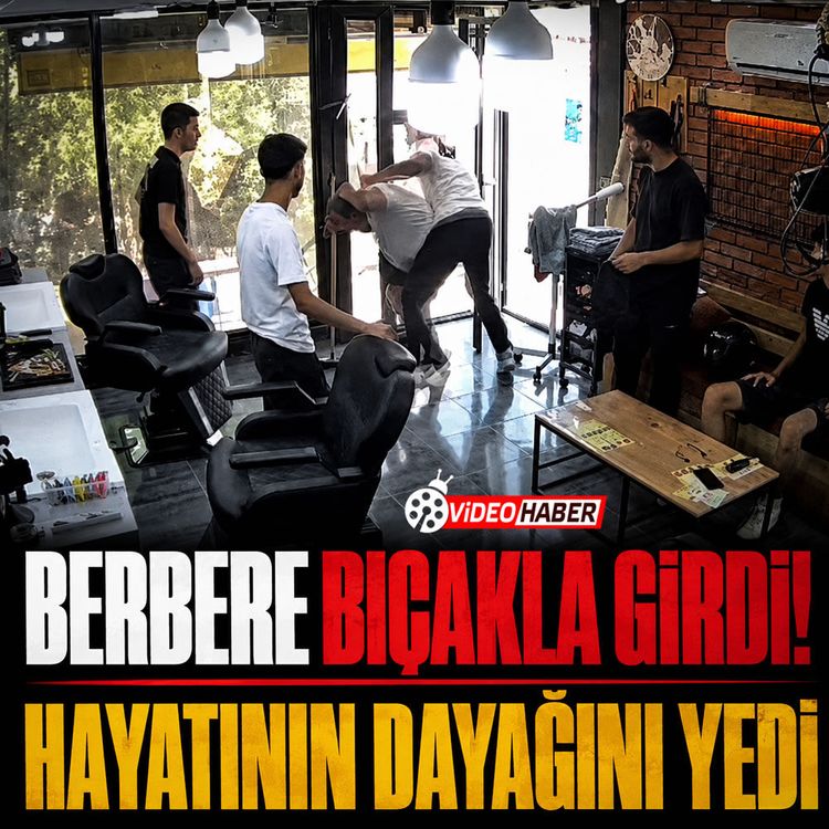 Berbere bıçakla girdi! Hayatının dayağını yedi