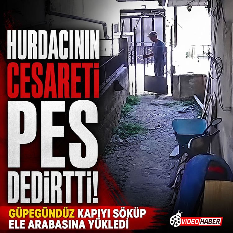 Böyle hırsızlık görülmedi! Güpegündüz kapıyı söküp ele arabasına yükledi