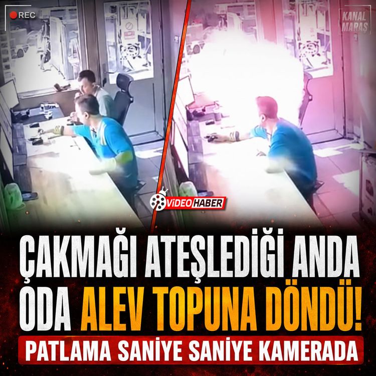 Çakmağı ateşlediği anda oda alev topuna döndü