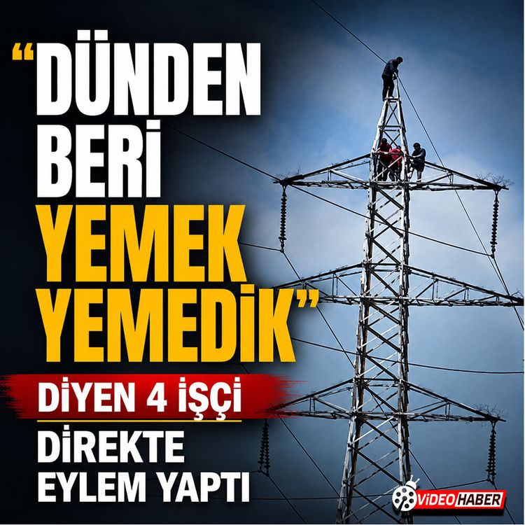 "Dünden Beri Yemek Yemedik" Diyen 4 işçi direkte eylem yaptı