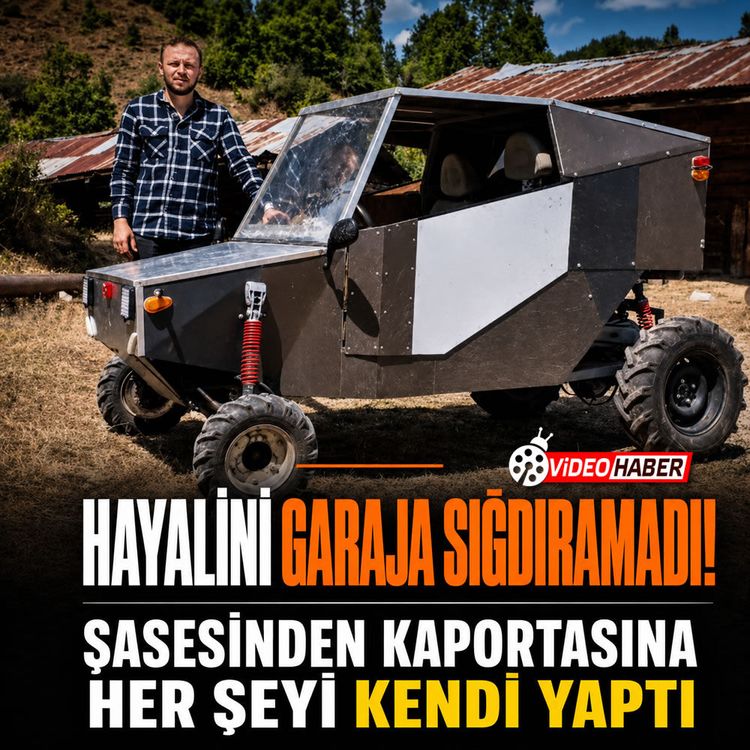 Hayalini garaja sığdıramadı: Şasesinden kaportasına her şeyi kendi emeği!