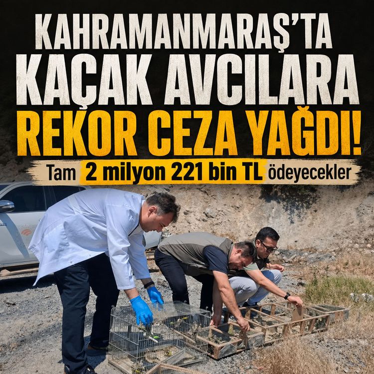 Kahramanmaraş'ta saka kuşu operasyonu: 4 avcıya 2 milyonu aşan ceza