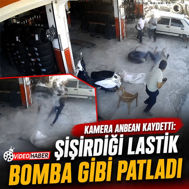 Kamera anbean kaydetti: Şişirdiği lastik bomba gibi patladı