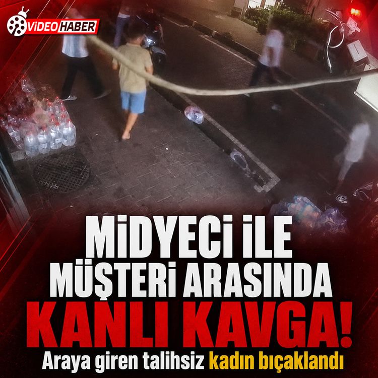 Midyecinin kavgasına araya giren kız kardeşi bıçaklandı: Dehşet anı kamerada