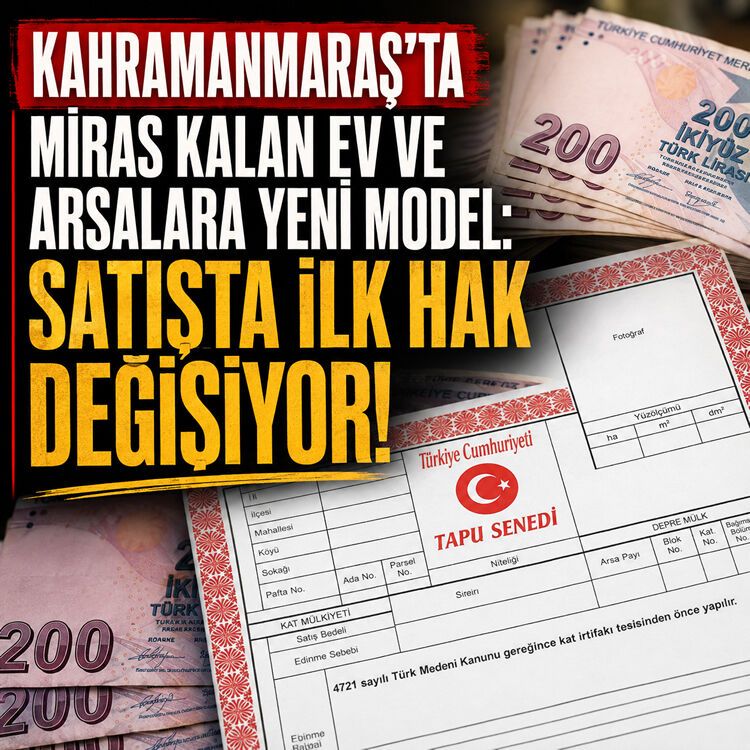 Kahramanmaraş’ta miras kalan ev ve arsalara yeni model: Satışta ilk hak değişiyor!