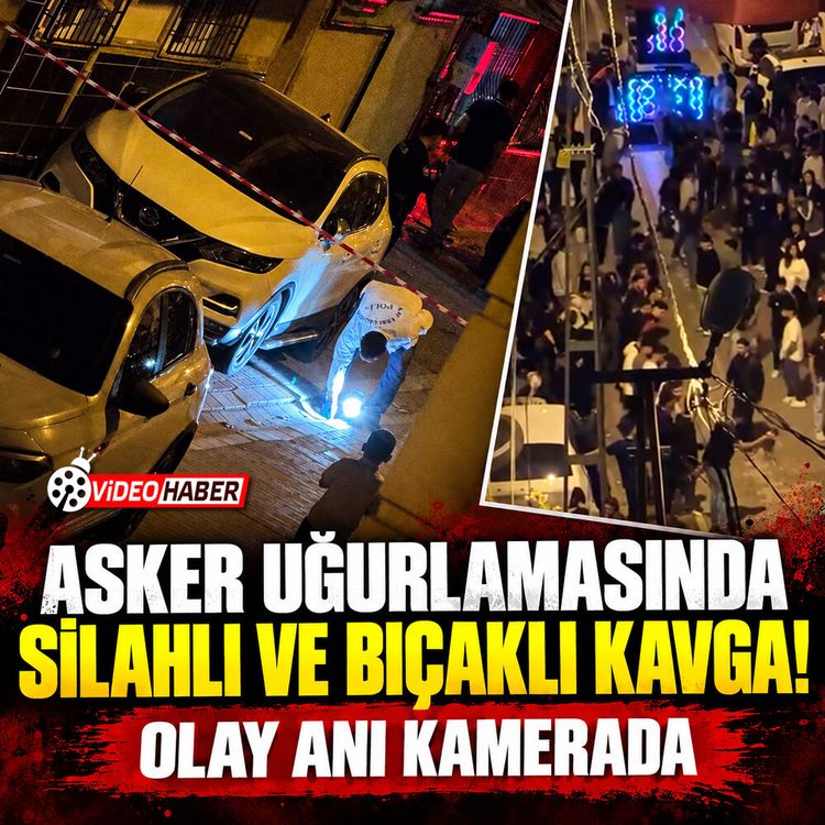 Asker uğurlamasında silahlı ve bıçaklı kavga: Olay anı kamerada
