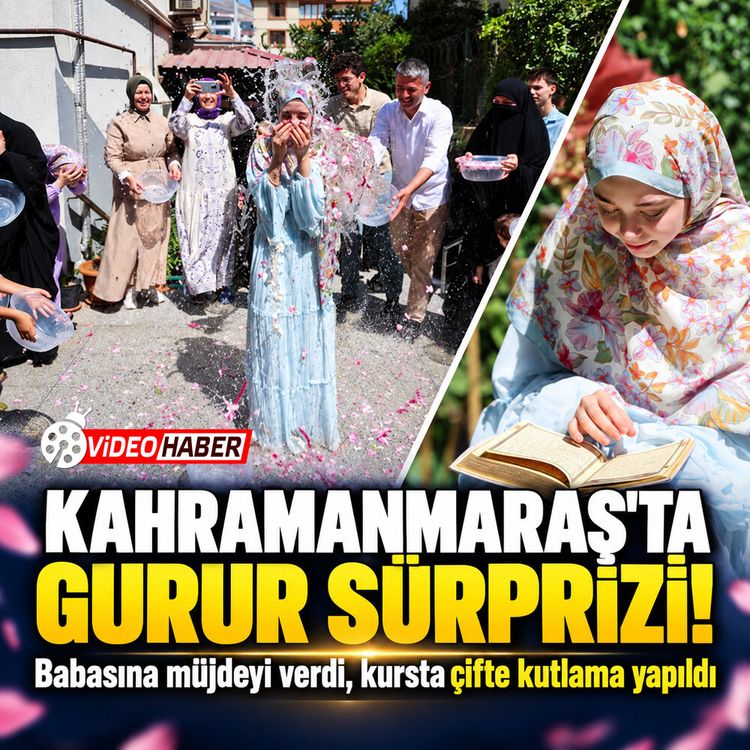 Kahramanmaraş'ta gurur sürprizi: Babasına müjdeyi verdi, kursta çifte kutlama yapıldı!