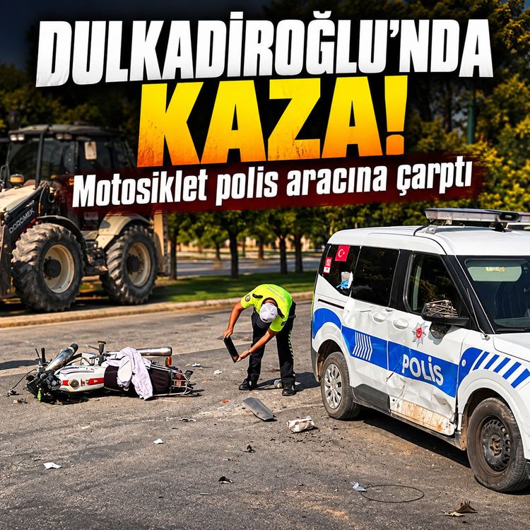 Kahramanmaraş’ta motosiklet polis otosuna çarptı