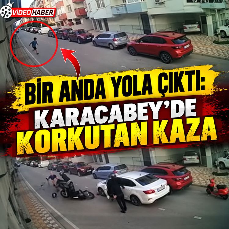 Karacabey’de çocuğa motosiklet çarptı: Kaza kamerada