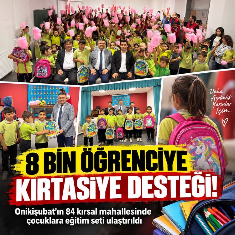 Onikişubat’ta 8 bin öğrenciye kırtasiye desteği