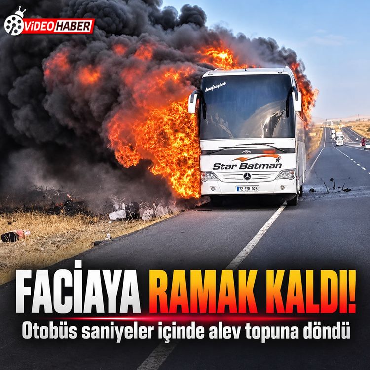 Şanlıurfa’da yolcu otobüsü alev alev yandı
