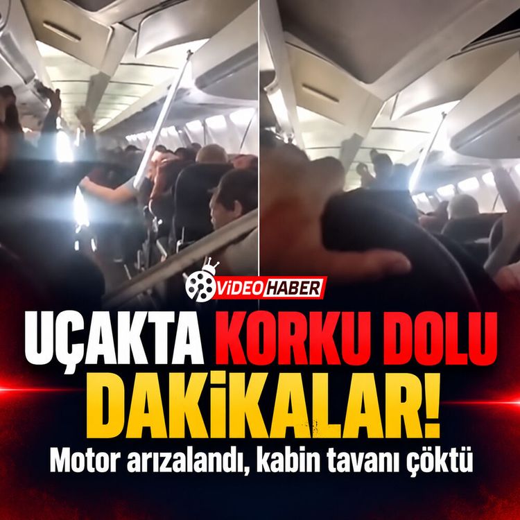 Uçakta korku dolu dakikalar: Motor arızalandı, kabin tavanı çöktü