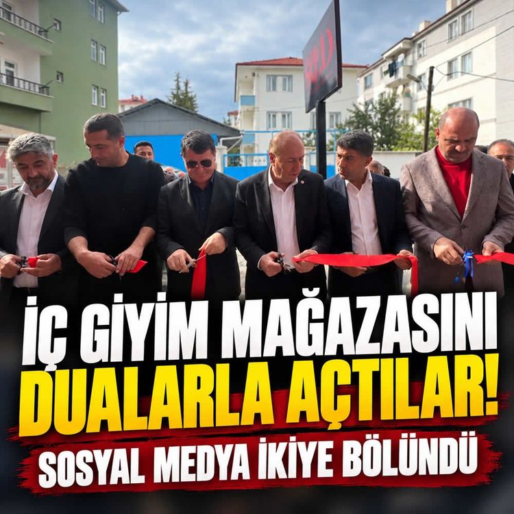 Çorum'da iç giyim mağazasına dualı açılış gündem oldu