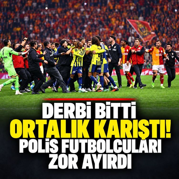 Derbi bitti ortalık karıştı! Polis futbolcuları zor ayırdı