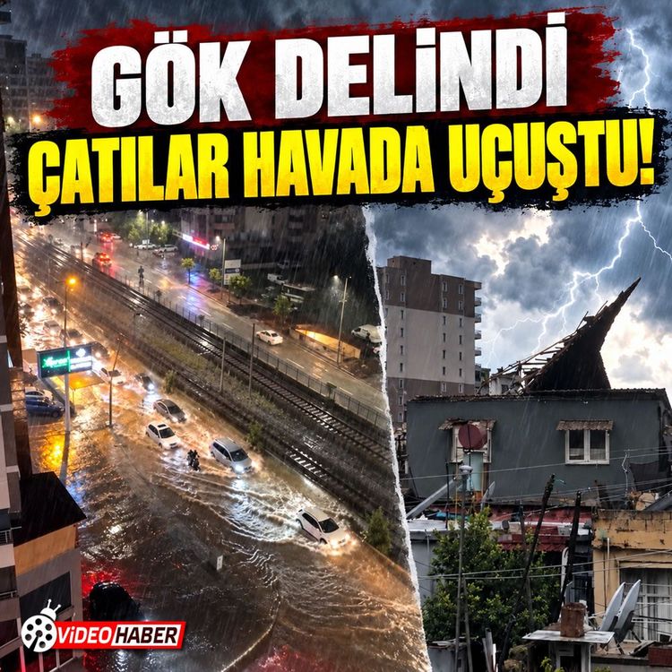 Gök delindi, Çatılar havada uçuştu!