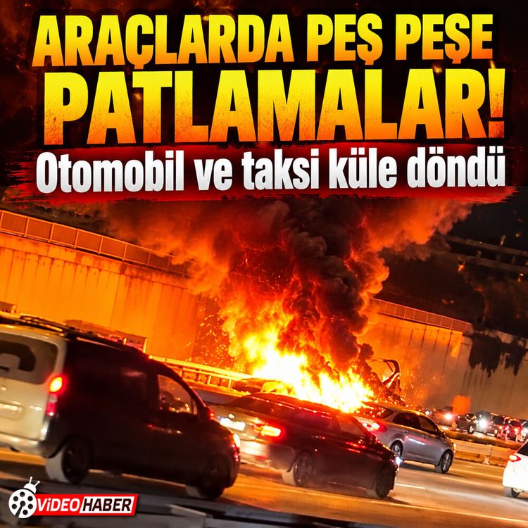 İstanbul'da kaza sonrası 2 araç alev topuna döndü