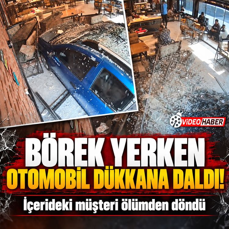 İstanbul'da otomobil börekçiye daldı