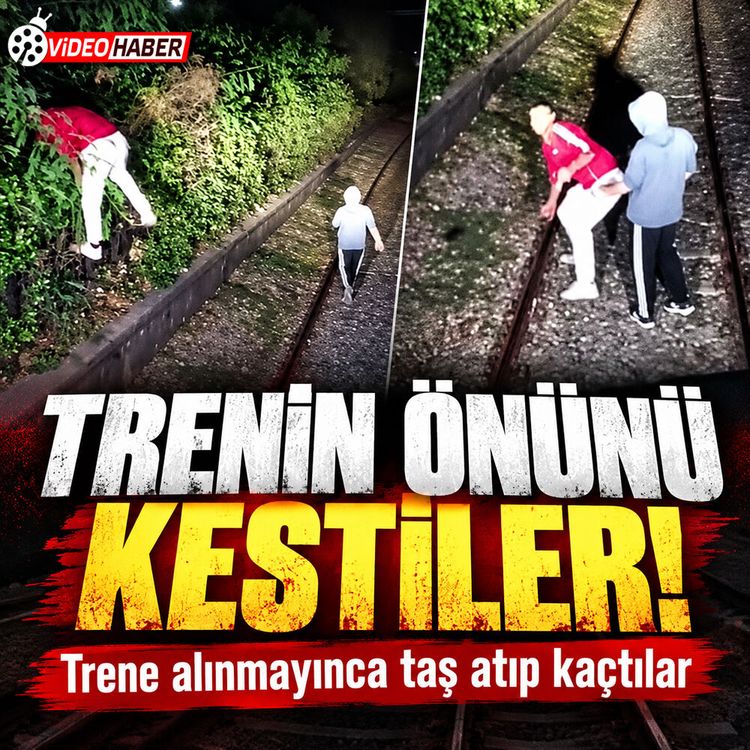 İzmir’de trenin önünü kestiler, binemeyince taşladılar