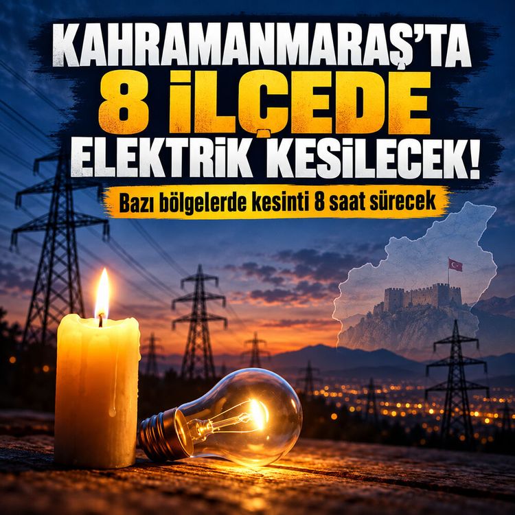 Kahramanmaraş’ta 8 ilçede elektrik kesintisi