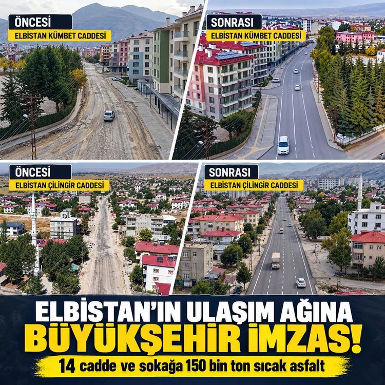 Kahramanmaraş’ta Elbistan’a dev asfalt seferberliği