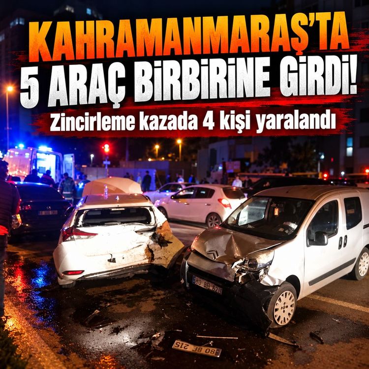 Kahramanmaraş’ta zincirleme kazada 4 kişi yaralandı!