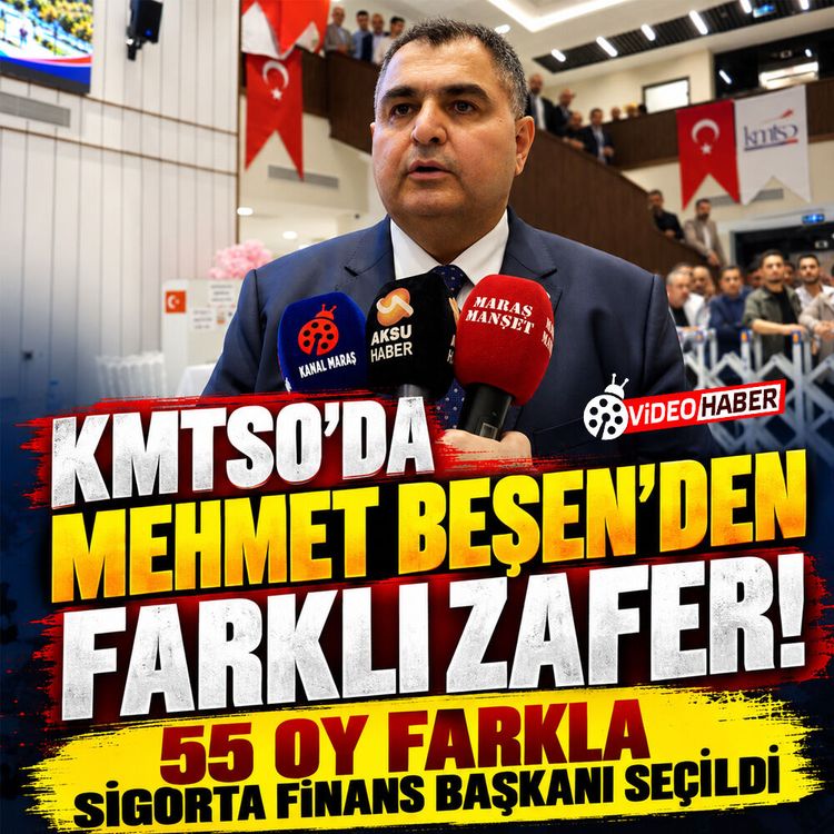 KMTSO'da Mehmet Beşen'den farklı zafer! 55 oy farkla Sigorta Finans Başkanı seçildi