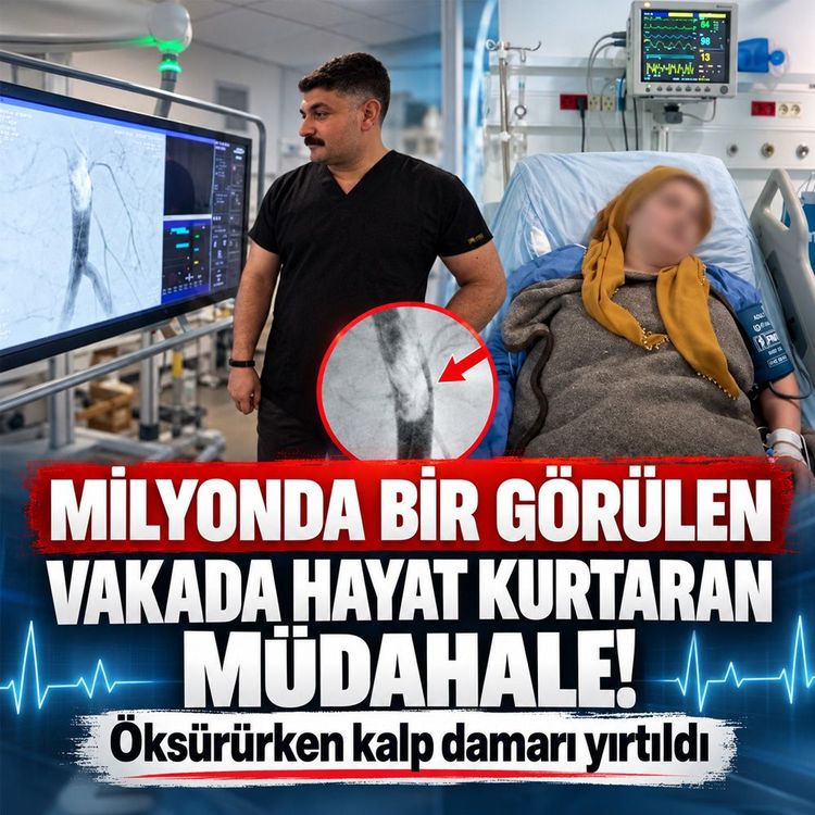 Milyonda bir görülen vakada hayat kurtaran müdahale! Öksürürken kalp damarı yırtıldı
