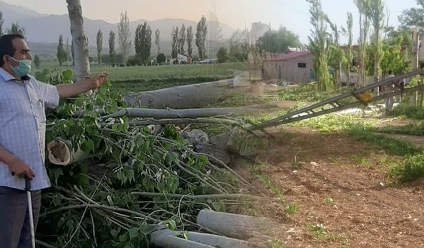 Kahramanmaraş'ta şiddetli fırtına! Elektrik direkleri ve ağaçlar devrildi