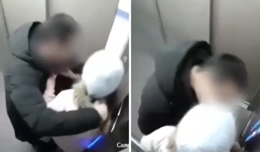 Asansörde 15 yaşındaki kızı zorla öpmeye başladı, babanın kapıyı açması ile kıyamet koptu