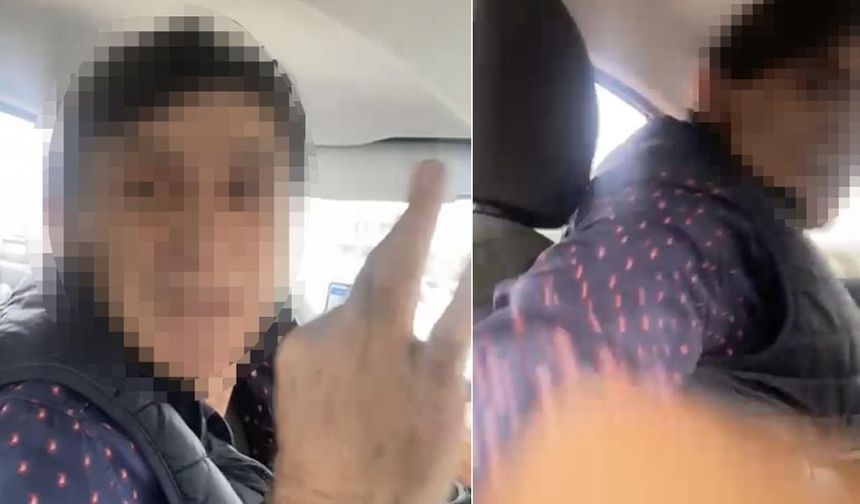 E-5 Karayolu'nda taksici dehşeti kamerada: Hava almak için camı açan kadına saldırdı
