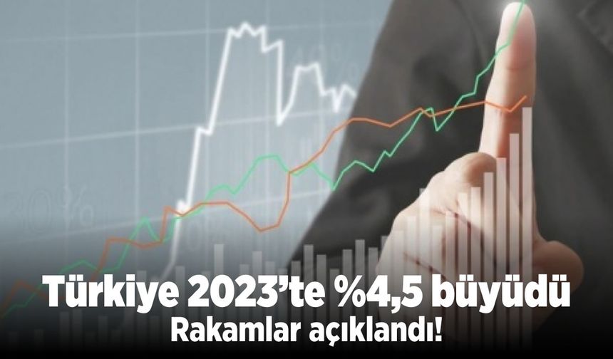 Rakamlar açıklandı! Türkiye 2023'te %4,5 büyüdü