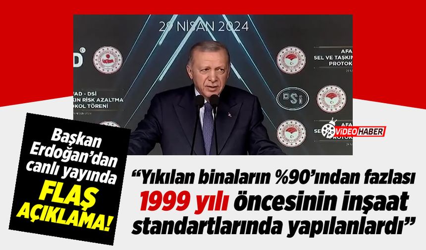 Erdoğan: "6 Şubat'ta yıkılan tüm binaların %90'ından fazlası, 1999 yılı öncesinin inşaat standartlarında yapılanlardı"