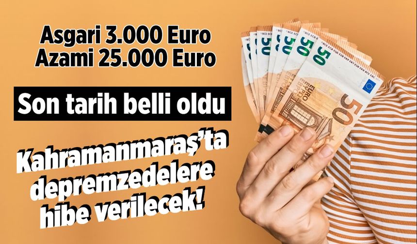 Kahramanmaraş'ta depremzedelere hibe verilecek! Asgari 3.000 Euro, azami 25.000 Euro...