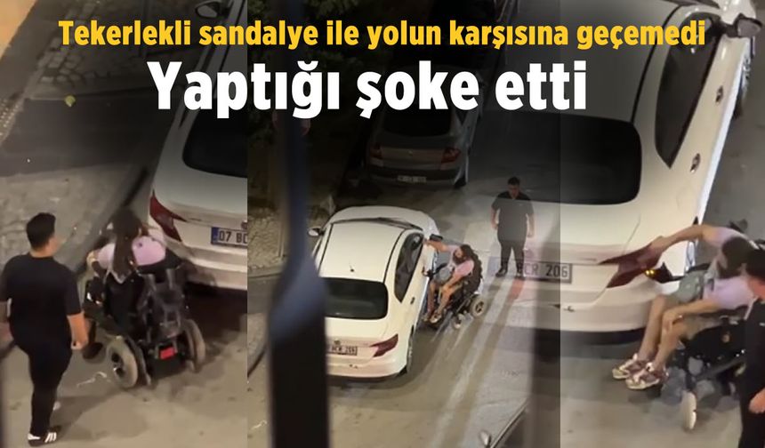 İsyan etti! Tekerlekli sandalye ile yolun karşısına geçemedi