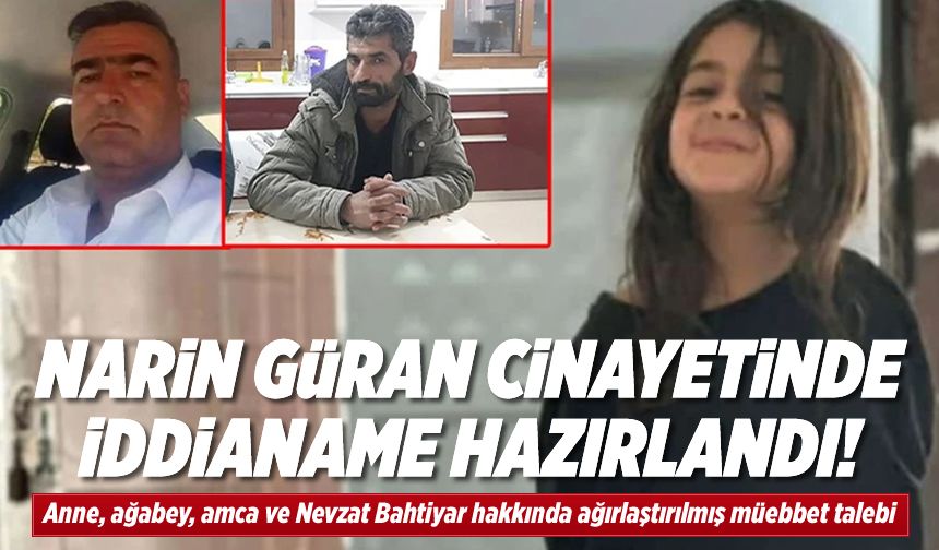 Narin Güran cinayetinde 4 kişi hakkında ağırlaştırılmış müebbet talebi