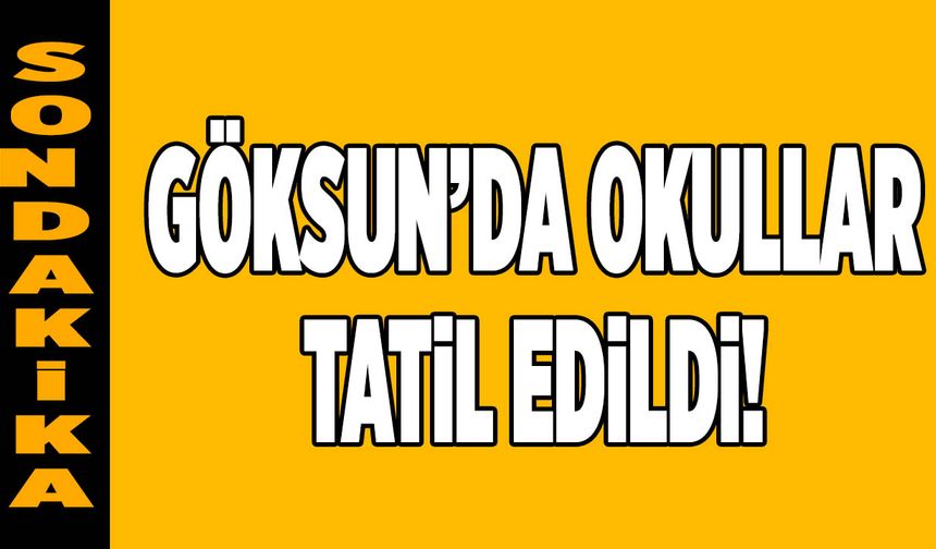 Göksun’da Okullar Tatil Edildi