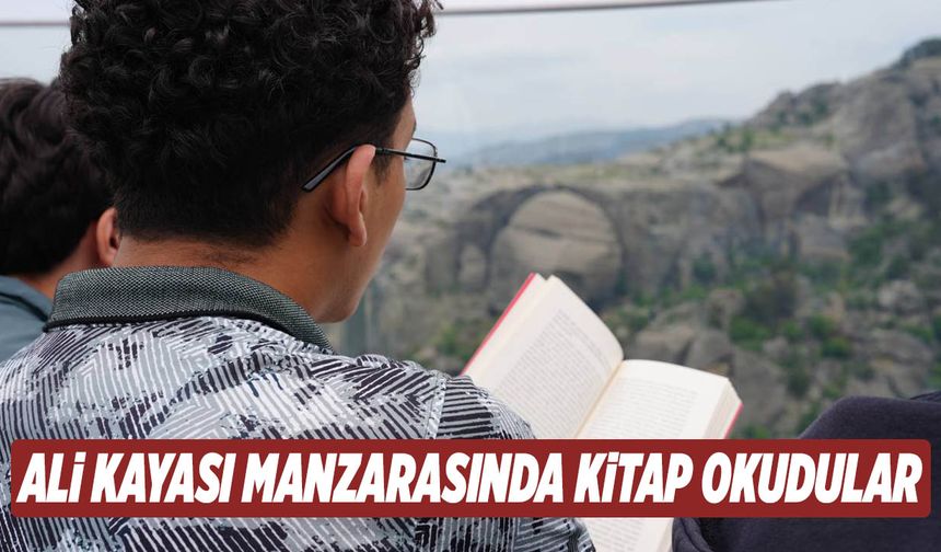 Ali Kayası Manzarasında Kitap Okudular