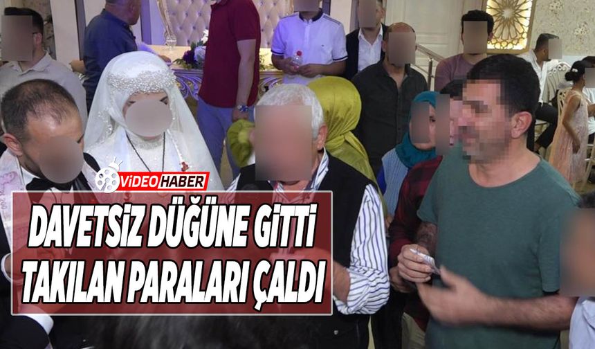 Davetsiz Düğüne Gitti, Takılan Paraları Çaldı