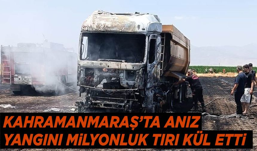 Kahramanmaraş’ta Anız Yangını Milyonluk Tırı Kül Etti