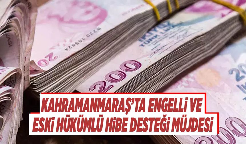 Kahramanmaraş’ta Engelli ve Eski Hükümlü Hibe Desteği Müjdesi