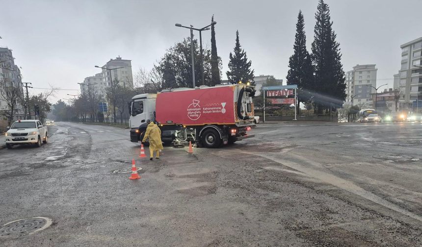 Kahramanmaraş’ta sağanak yağış sonrası temizlik seferberliği