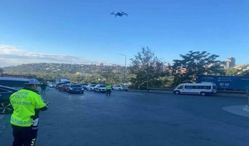 Bahçeşehir’de dronlu trafik denetimi: 83 araca ceza
