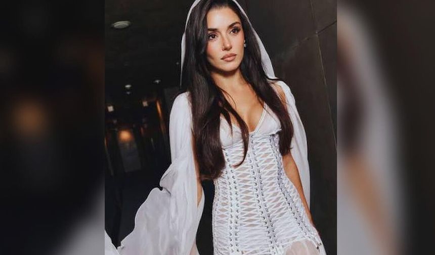 Hande Erçel Milano’da göz kamaştırdı! Beyaz elbisesi dikkat çekti