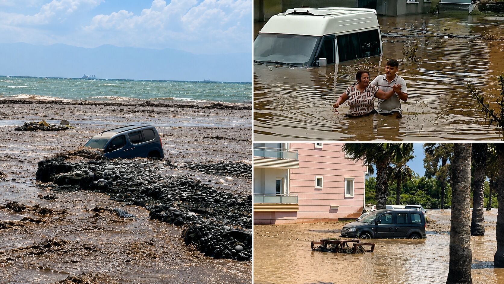 Hatay ve Osmaniye'de sağanak felaketi: Evleri su bastı, araçlar denize sürüklendi
