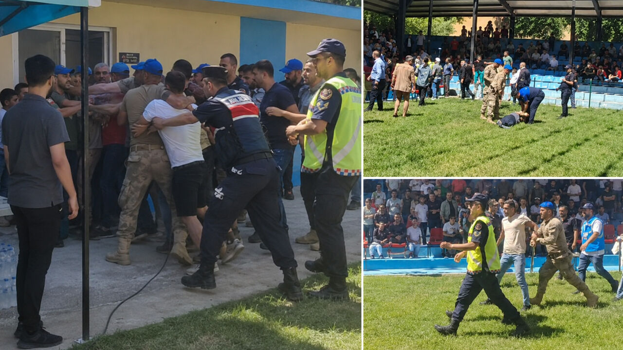 Kahramanmaraş'ta güreş festivali öncesi gergin anlar: Jandarma müdahale etti